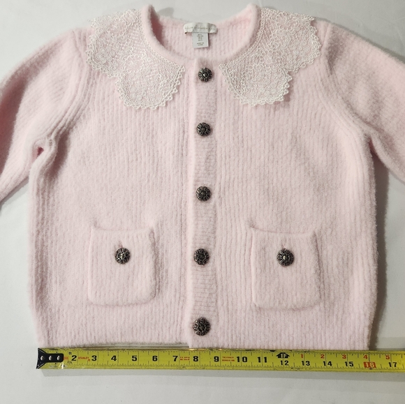 House Of Harlow 1960 Soft Pink Cardigan With Lace Collar - Picture 5 of 16
